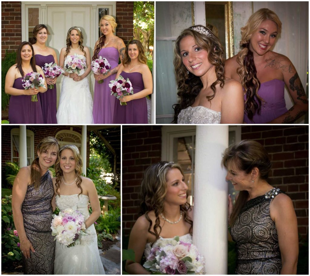 Portraits with bridesmaids and mother of the bride at Heirloom Inn in Ione California.