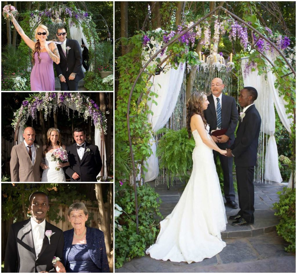 Wedding ceremony photos taken at Heirloom Inn in Ione California.