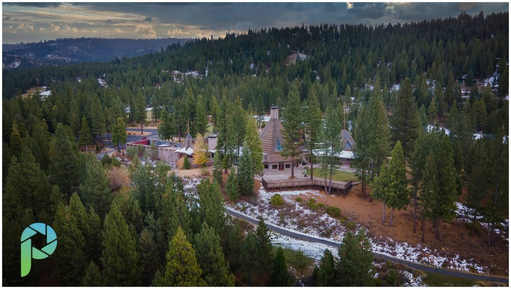 An aerial view of Nakoma Resort in Clio California.